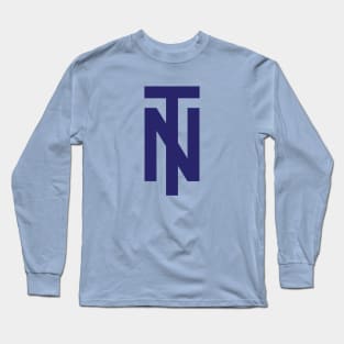 Tazio Nuvolari personal monogram (1920-1950) - Alfa Romeo, Maserati, Auto Union - Blue print Long Sleeve T-Shirt